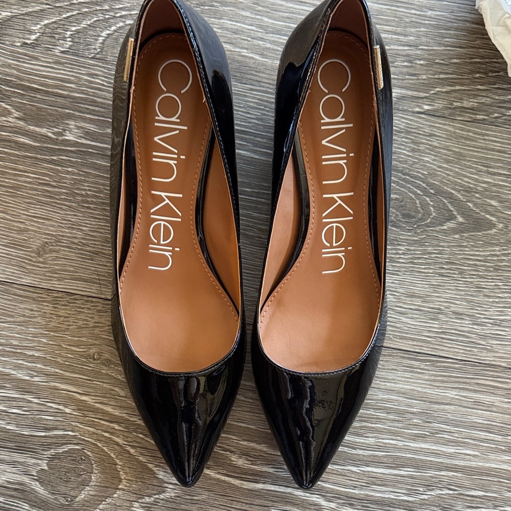 Calvin Klein Glossy Black Heels
